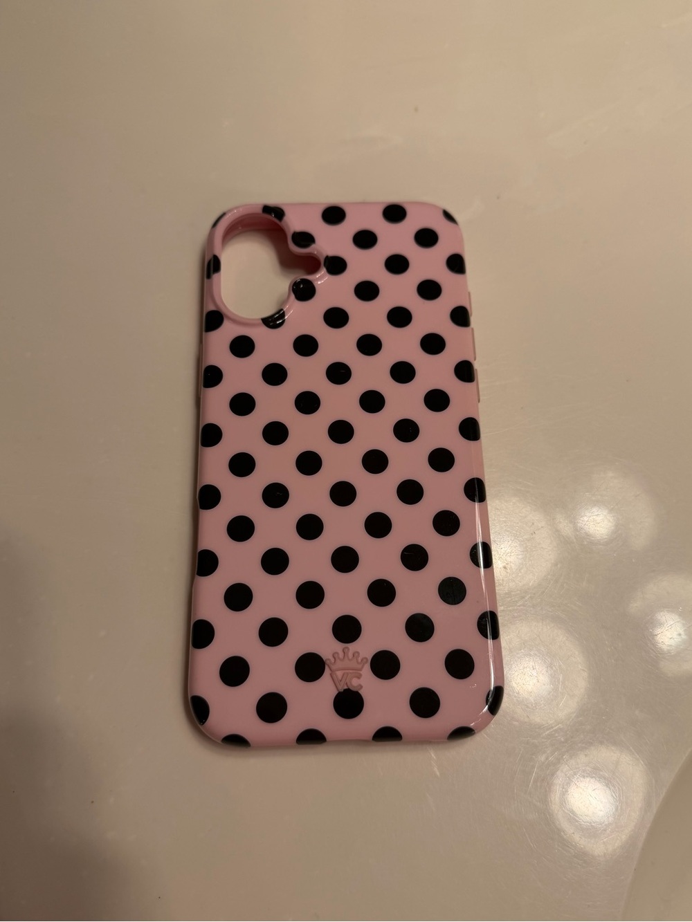 Velvet Caviar Pink and black polka dot case for IPhone 16 Plus